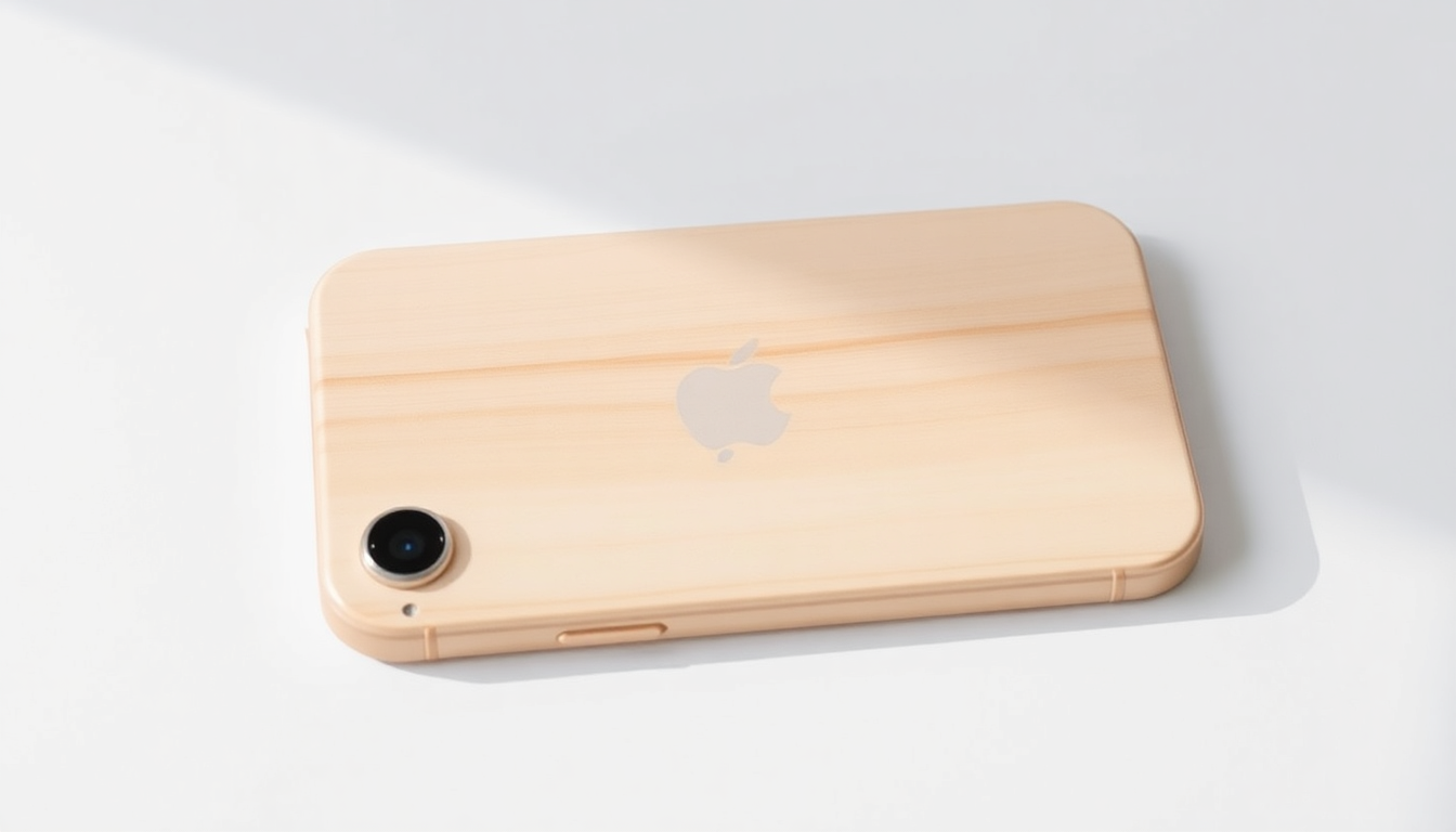 Película para iPhone 15 Traseira Efeito Madeira Clara Gshield: Proteção com Esti